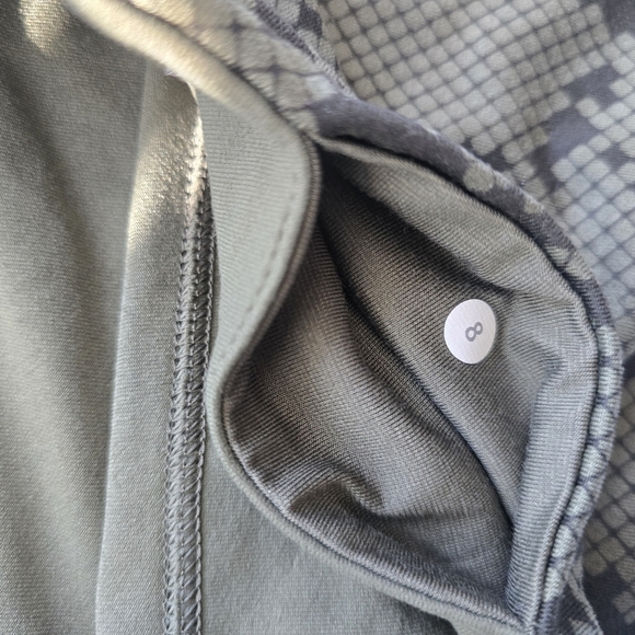 Lululemon Legging Wunder Under Crop Il FulOn Luon Ziggy Snake Green Size 8 - Picture 11 of 12